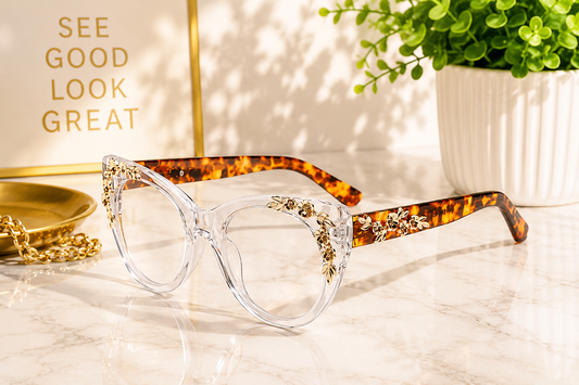 Gold Flowers iGlowe Fashion Eye Wear